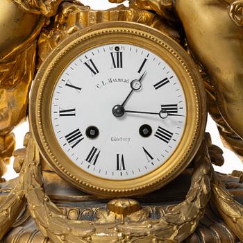 Table pendulum clock, C.L Malmsjö, Gothenburg, Louis XVI style, circa 1900.