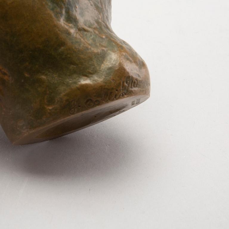 JOHANNES COLLIN, bronze scupture, signed and dated 1910.