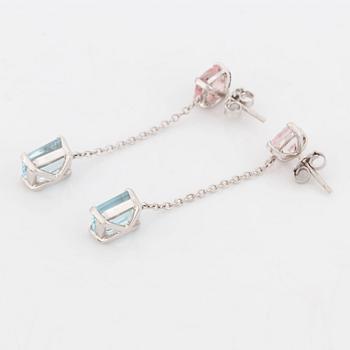Aquamarine and morganite earrings.