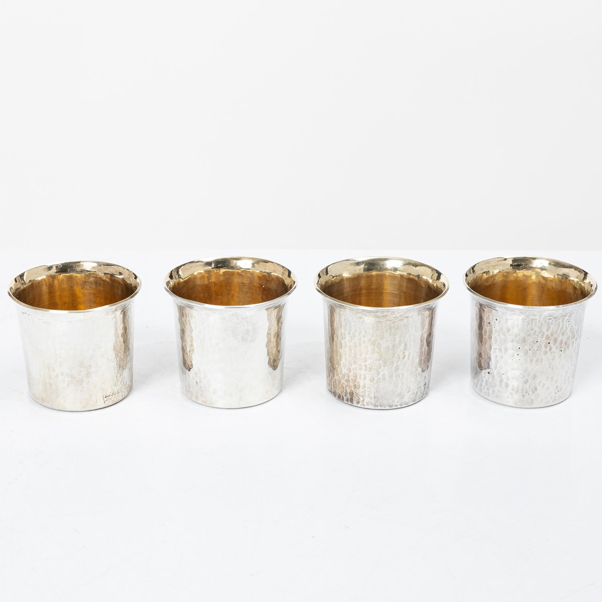 Lennart Råström, Four silver cups, CG Råström, Stockholm 1987.