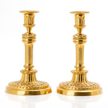 Candlesticks, a pair, Empire, France, 19th century.