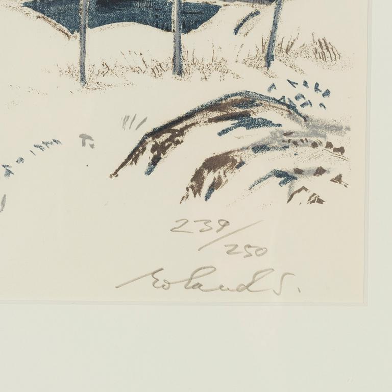 Roland Svensson, färglitografi, signerad och numrerad 239/250.