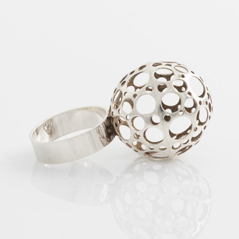 Liisa Vitali, ring, "Leppäkerttu", silver.