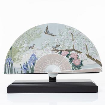 Lladró, figurin, "Iris and cherry flowers fan", Spanien.