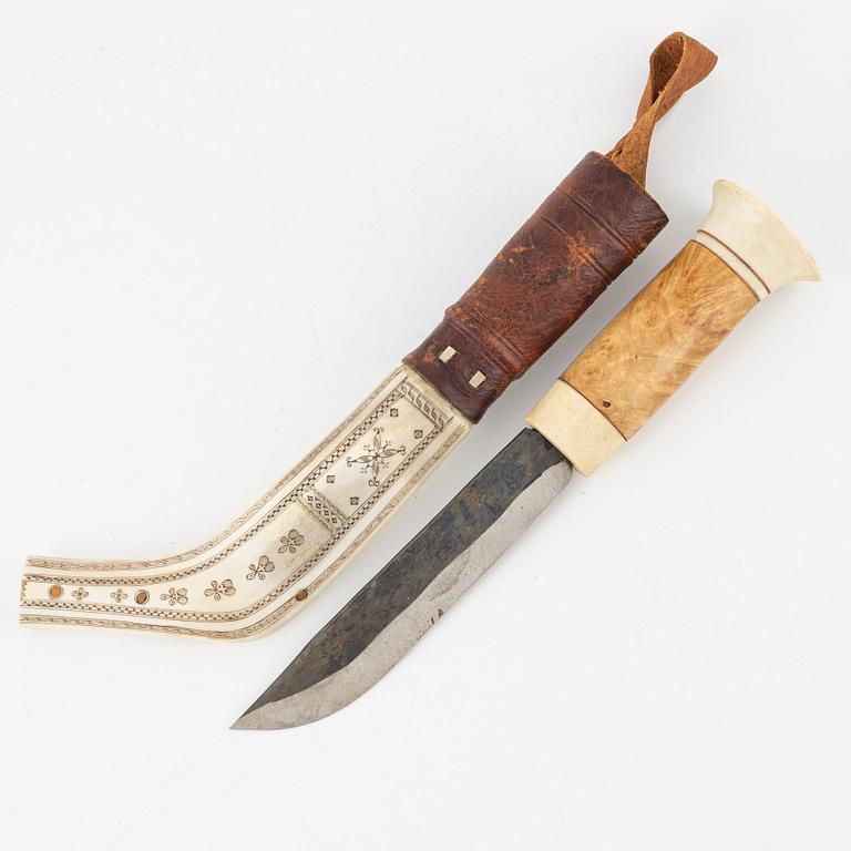 Johan Fankki, a reindeerhorn knife, signed.