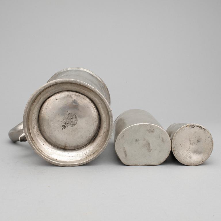 PARTI TENNFÖREMÅL, 4 st, bland annat Erik Wikgren, Nyköping, 1819.