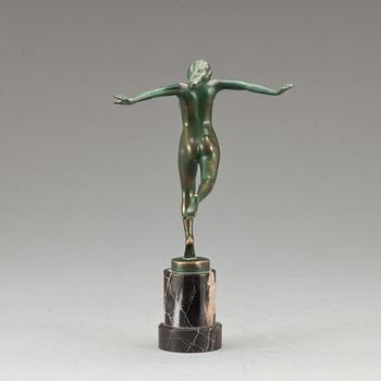 JOSEF LORENTZL, skulptur, signerad, grönpatinerad, brons.