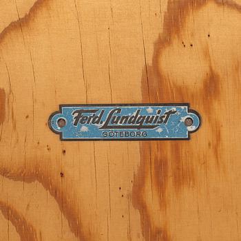 An elmwood serving trolley, Ferdinand Lundqvist, Gothenburg, 1940's/50's.