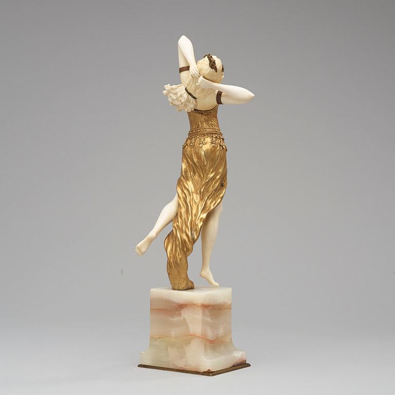 A Henry Fugère gilt bronze and ivory 'Salome' sculpture, France ca 1925.