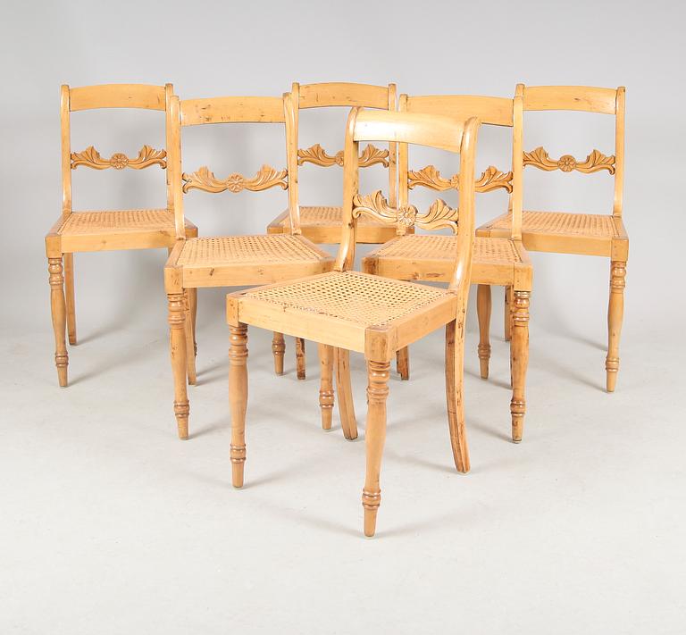 STOLAR, 6 st, Biedermeier, 1800-talets mitt.