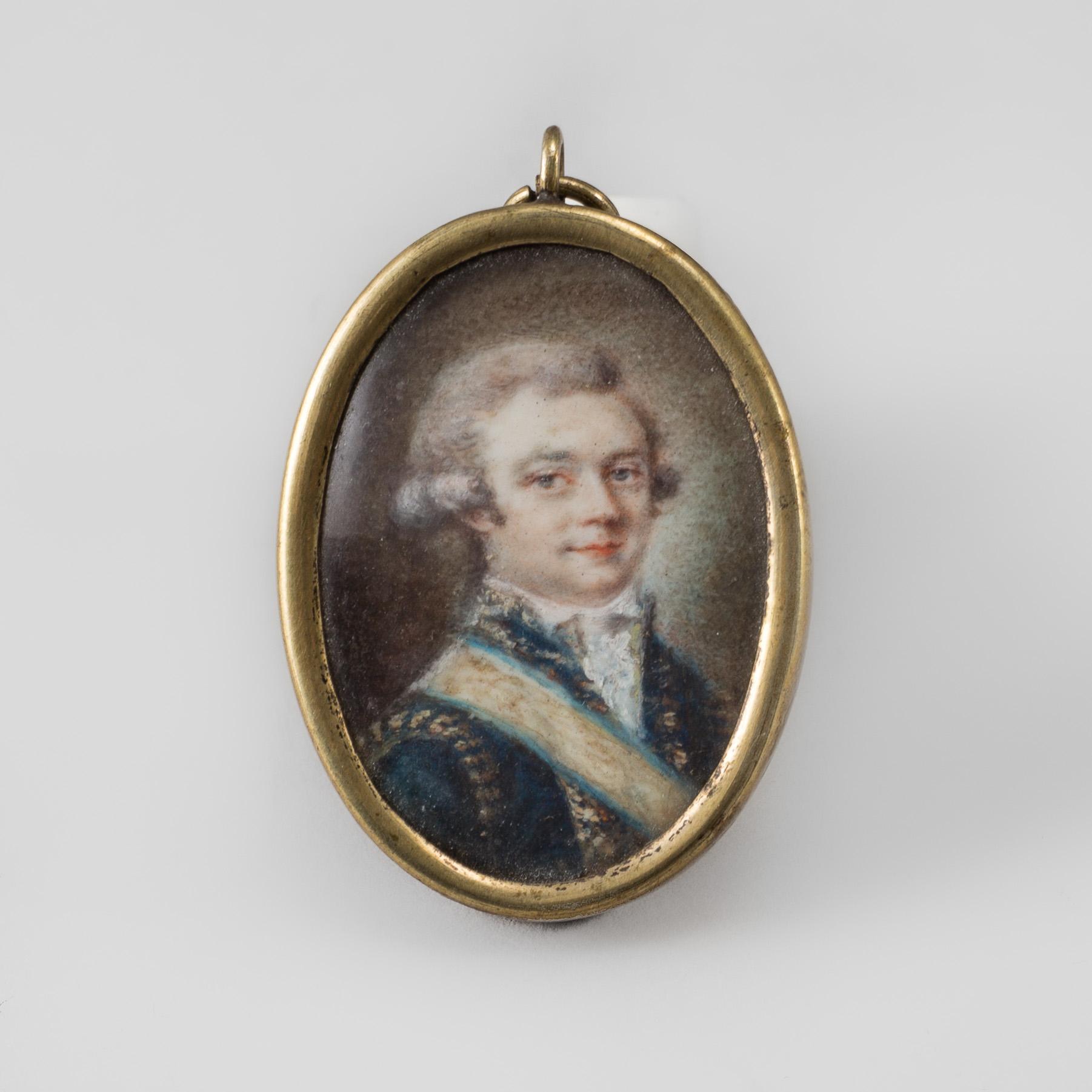 ANTON ULRIK BERNDES, attributed to. Miniature. Unsigned. Gouache.