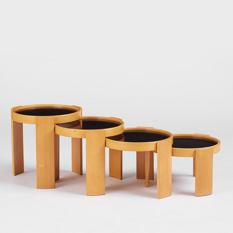 Gianfranco Frattini, a set of nesting tables model "780", Cassina, Italy post 1966.