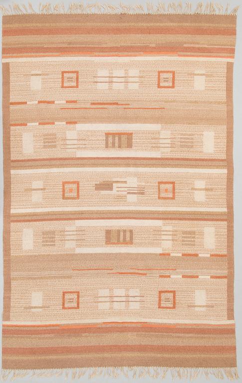 Laila Karttunen, LAILA KARTTUNEN, A 1930s FLAT WEAVE CARPET for  Aaltosen Mattokutomo Kiikka, Finland.