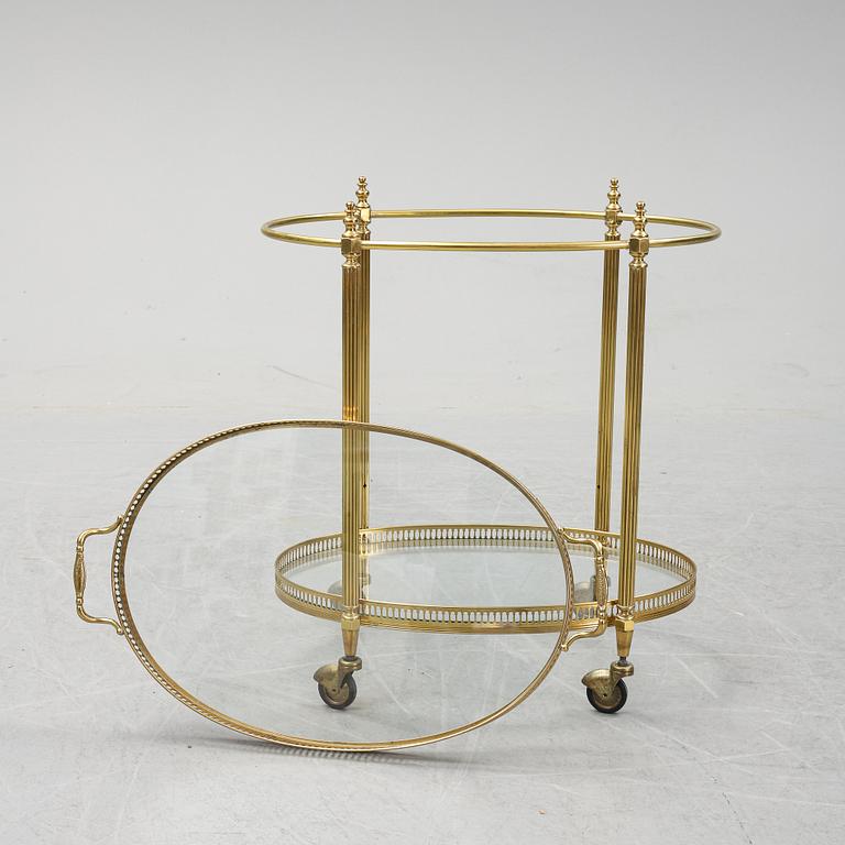 A brass drink trolley, 1960/70's.