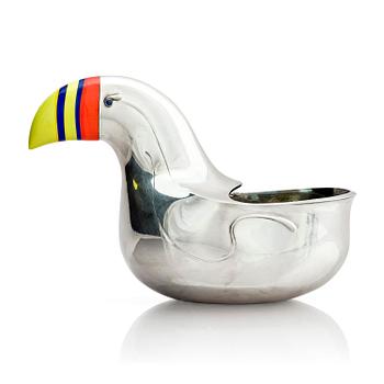 568. Gunnar Cyrén, "Stornäbb" (large beak), a unique sterling silver bowl with sapphires and glass, Gävle, Sweden 1977.