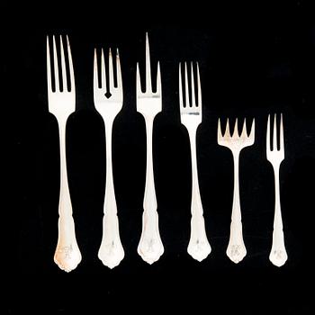 BESTICKUPPSÄTTNING, ca 185 delar, silver, "Chippendale", Kultakeskus 1930/1940-tal. Silvervikt ca 4450 g.
