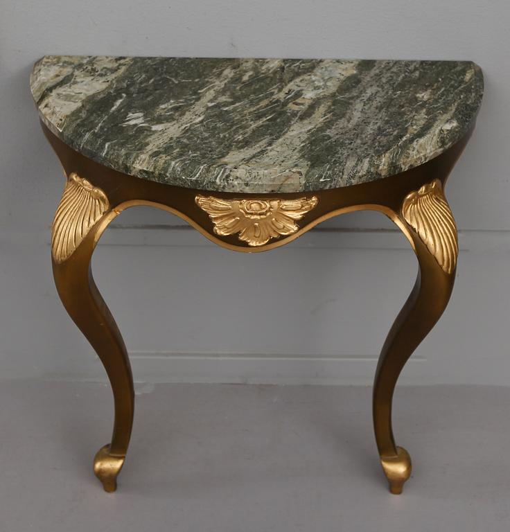 SPEGEL MED KONSOLBORD, rokokostil, 1900-talets mitt.
