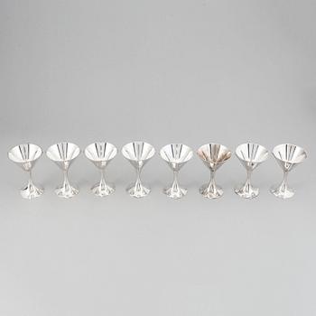 Sigvard Bernadotte, 24 pieces silver plate cocktail glasses, cups and mugs, GAB, Gense, Sweden.
