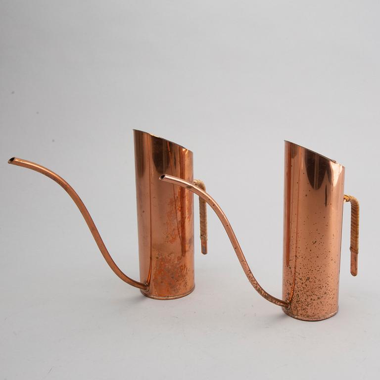 GUNNAR ANDER, 2 Copper watering pots, Ystad Metall, second half of the 20th century.