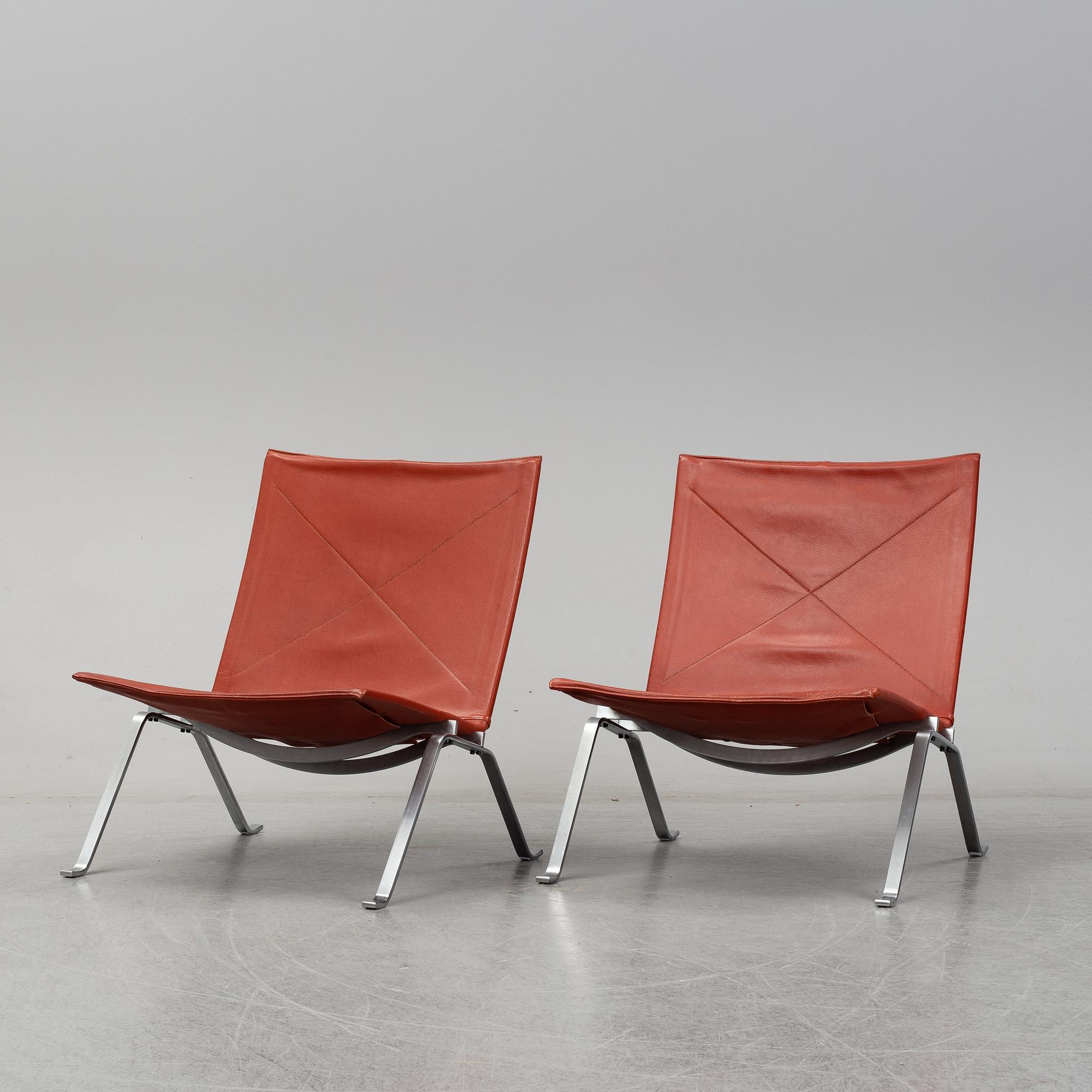 POUL KJAERHOLM, a pair of 'PK 22' armchairs, E. Kold Christensen.