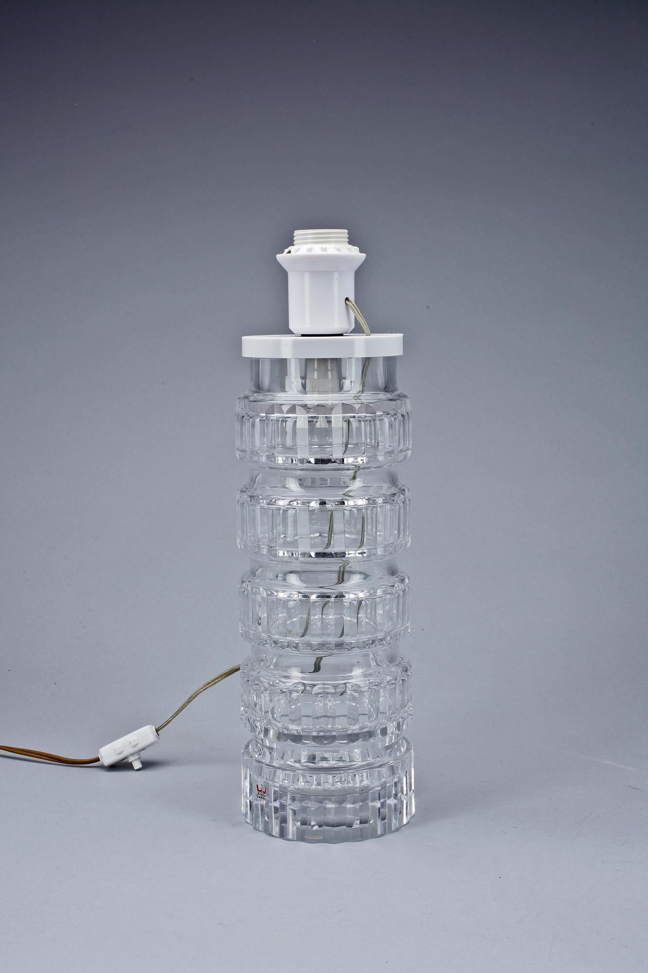 BORDSLAMPA, glas, Kosta, numr 1580. Sign O. Sandberg.