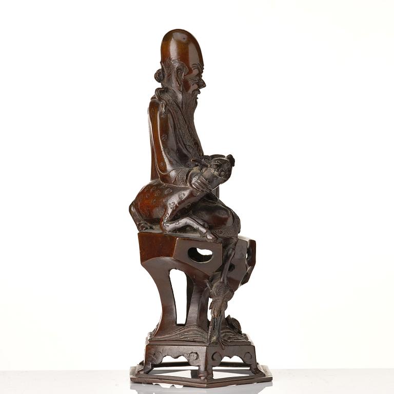 Skulptur, brons. Sholaou, Qingdynastin, 1800-tal.