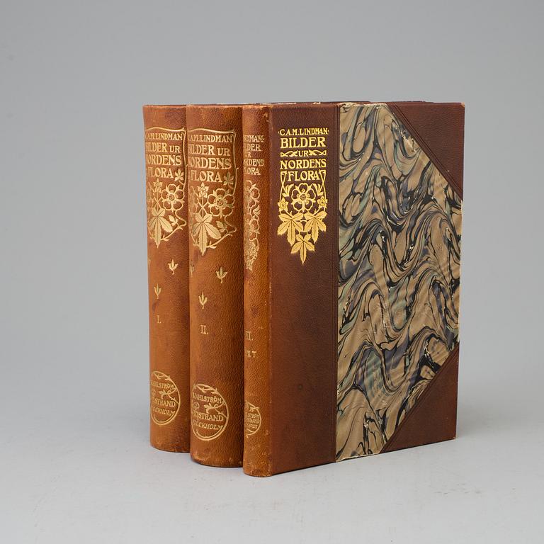 A set of three books, "Bilder ur Nordens Flora", CAM Lindman.