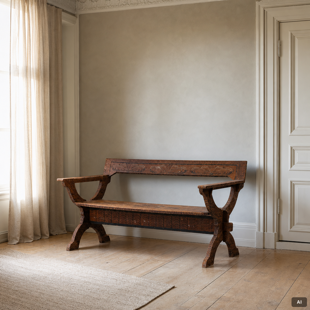 A Swedish provincial bench, around 1900.