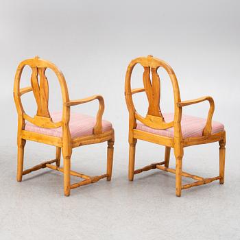 A pair of Gustavian chairs, circa 1800.
