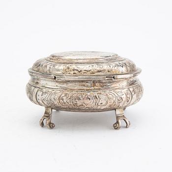 Alderman Fyodor Petrov, sugar box silver, Moscow Russia, 1759-87.