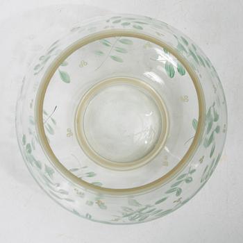 Vase, painted glass, Köklax Glasbruk, Finland 1940s.
