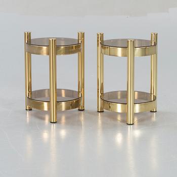 A pair of brass 1970/80s side tables.