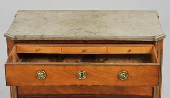 A late Gustavian mahogany commode by Erik Nyström (master in Stockholm 1773-88).