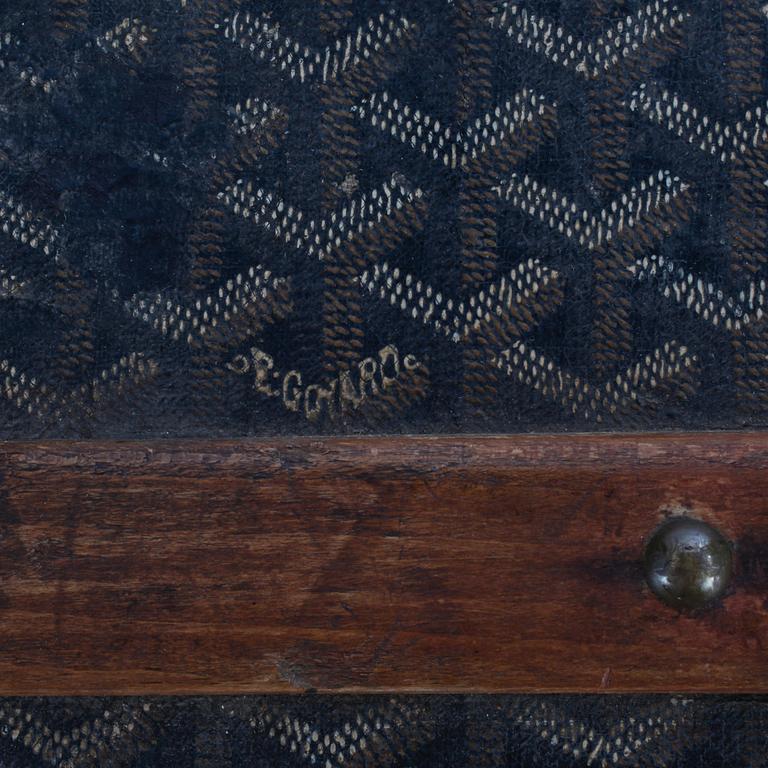 GOYARD, a Monogram canvas trunk, late 19th/early 20th century.