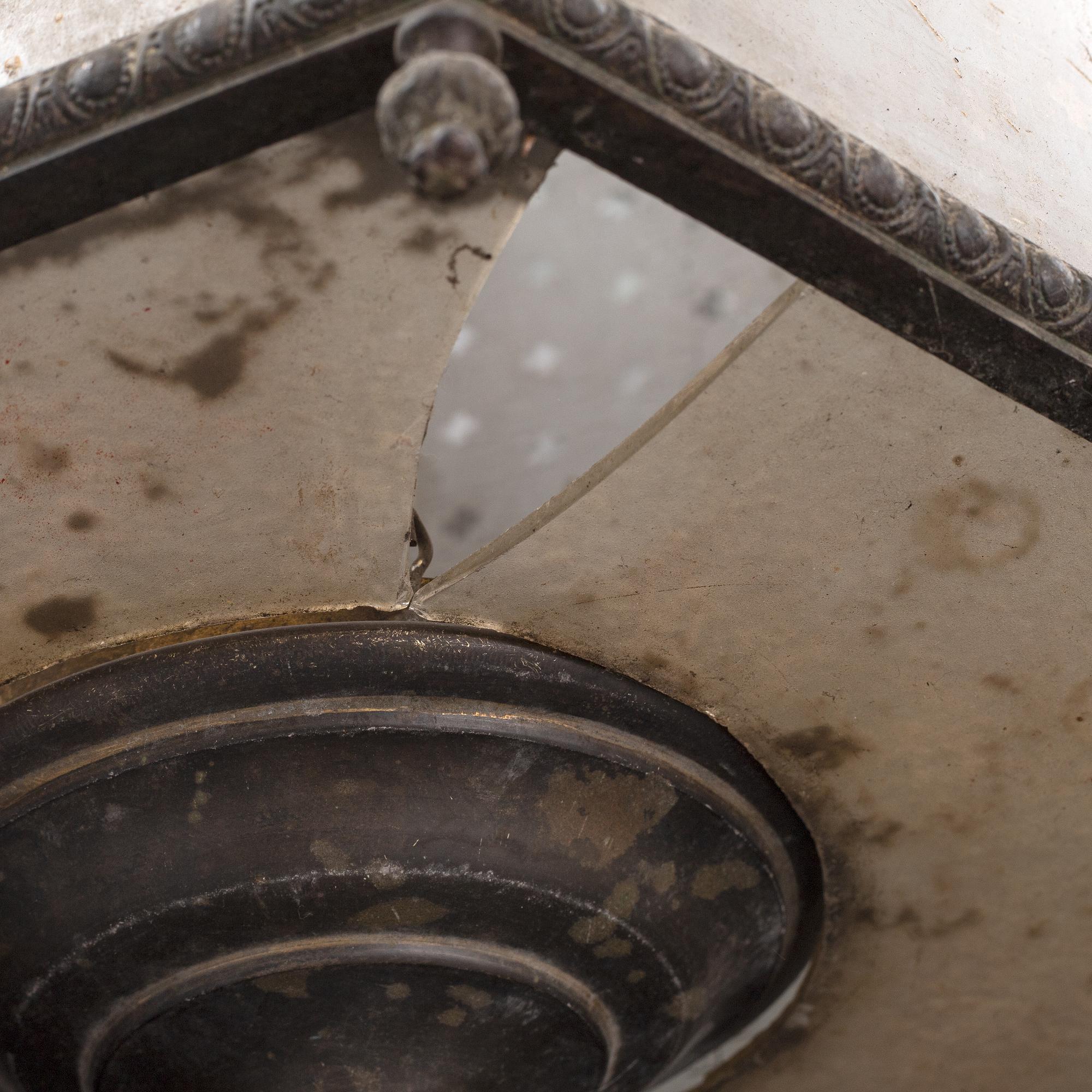 LYKTA, mässing och glas, 1800-tal.