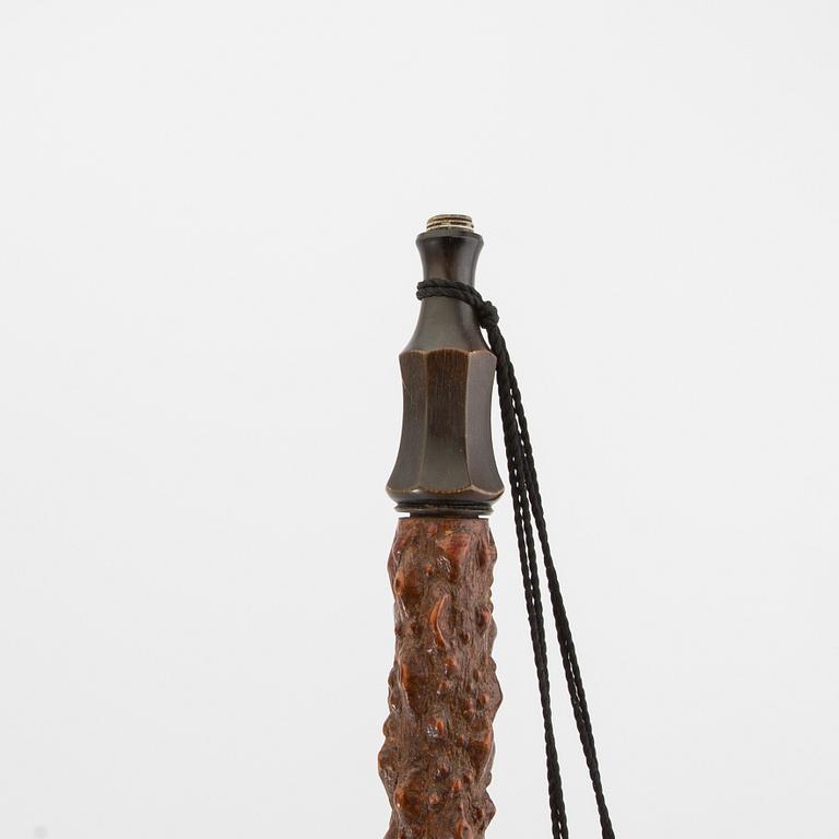 Long pipe  Carved wood with a silver mount Hasa Malmö 1986.
