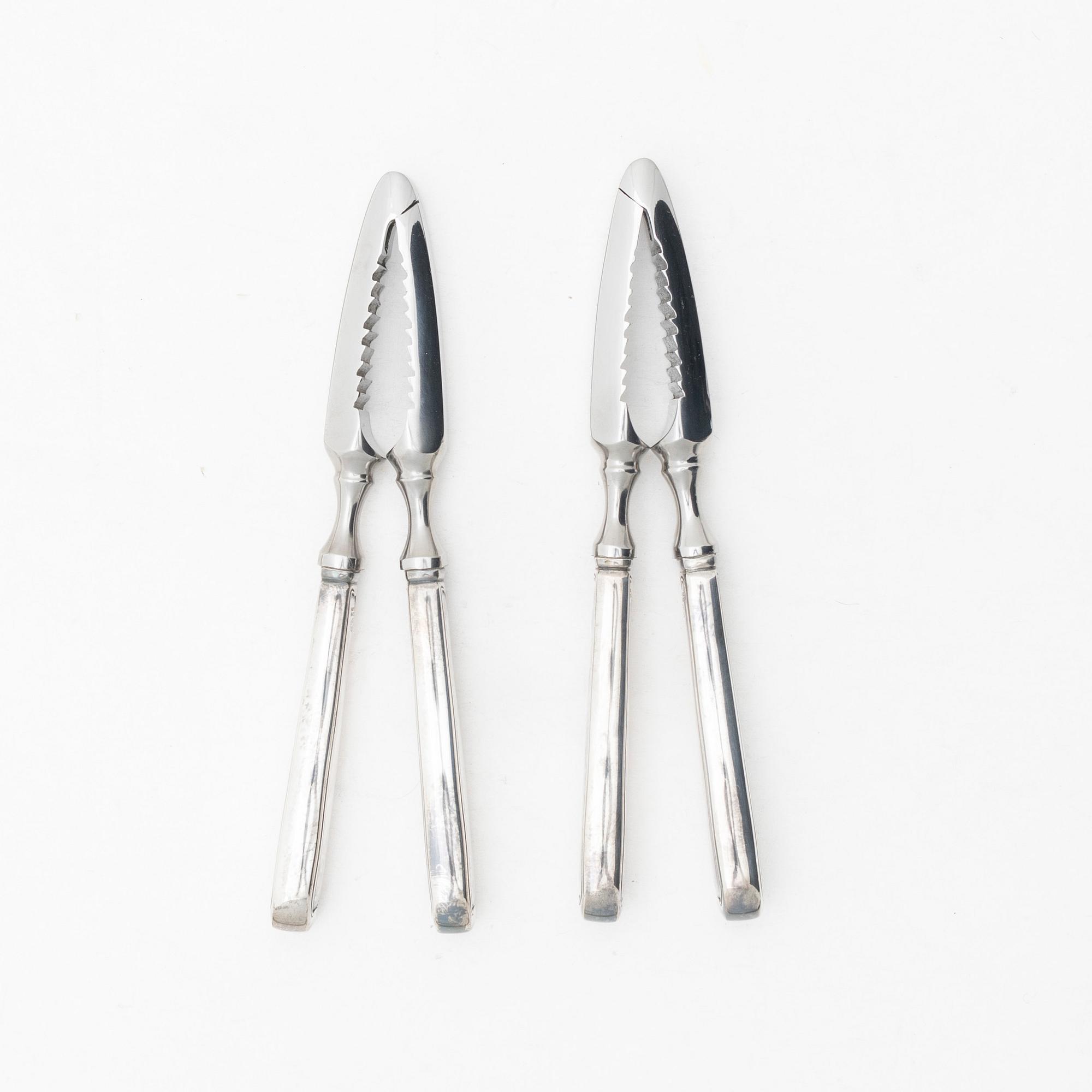 Harald Nielsen, A pair of silver nutcrackers, 'Old Danish', Georg Jensen, Denmark.