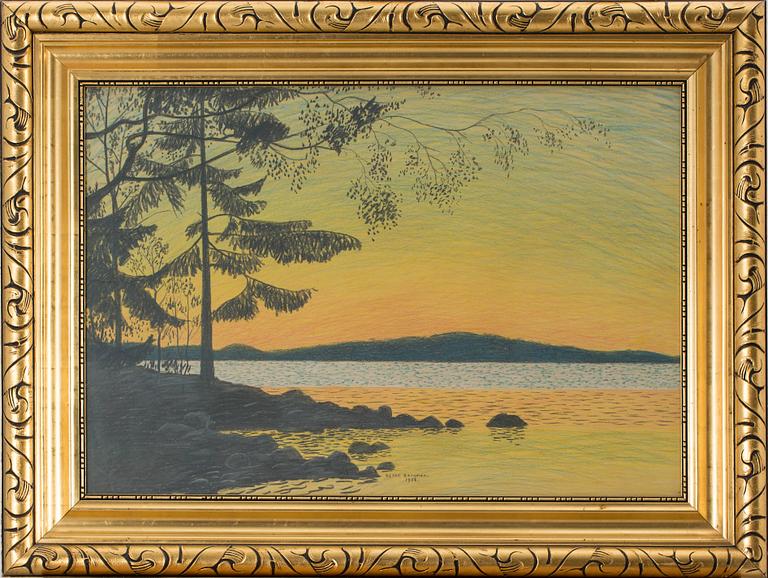 OSKAR BERGMAN, krita, signerad och daterad 1906.