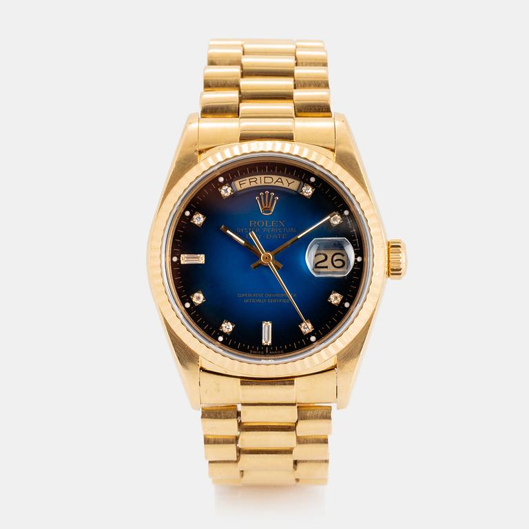 Rolex, Day-Date, "Blue Diamond Vignette Dial".