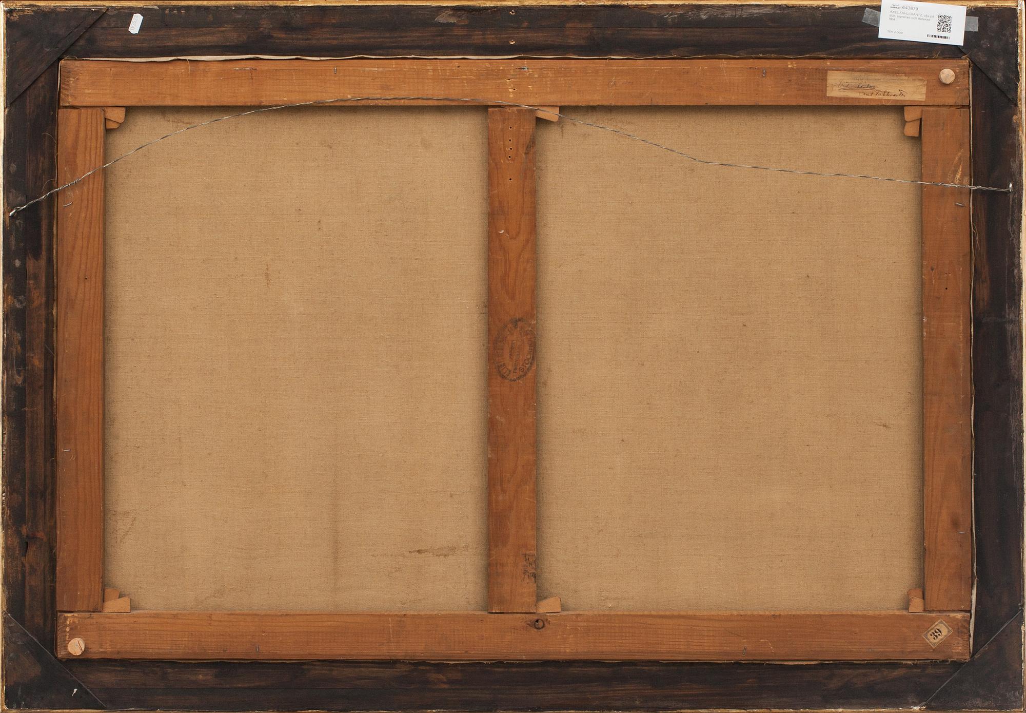 AXEL FAHLCRANTZ, olja på duk, signerad och daterad 1914.