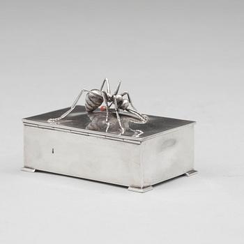 Kay Bojesen, A Kay Boyesen 830/1000 silver matchbox case, Copenhagen, Swedish import marks 1918.