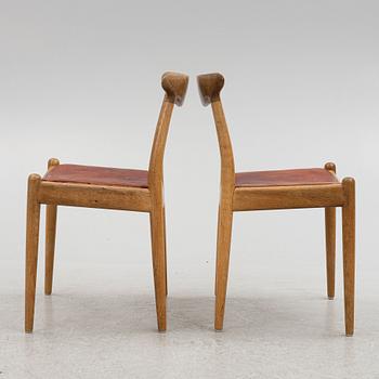 Hans J. Wegner, stolar, 6 st, "W1", C.M. Madsens Fabriker, Danmark 1950/60-tal.