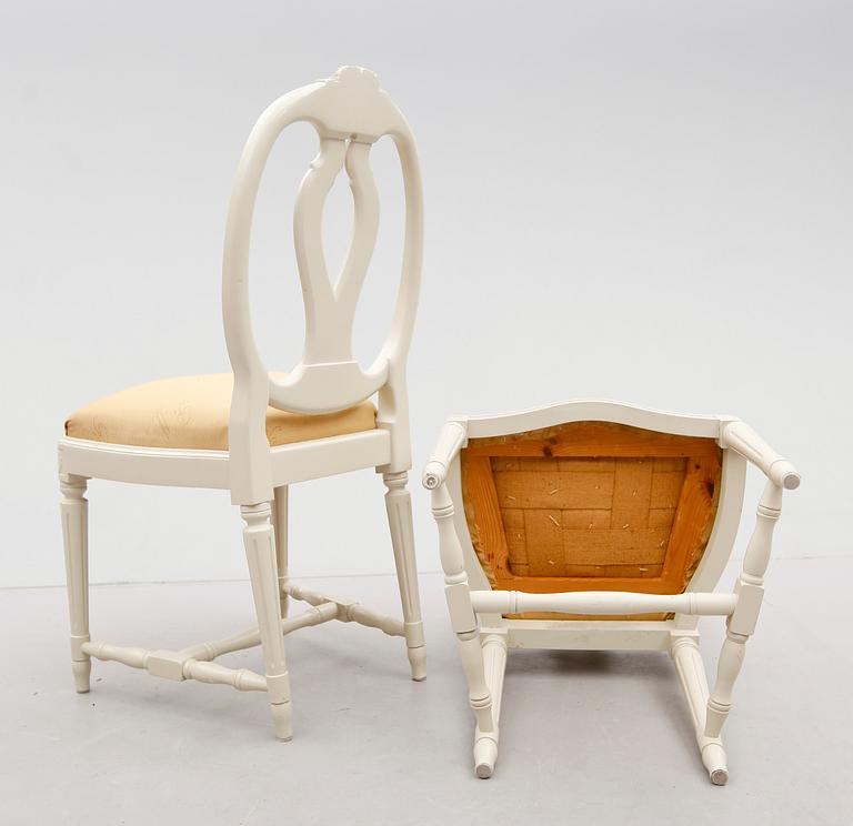 STOLAR, 6 st, gustaviansk stil, 1900-talets andra hälft.