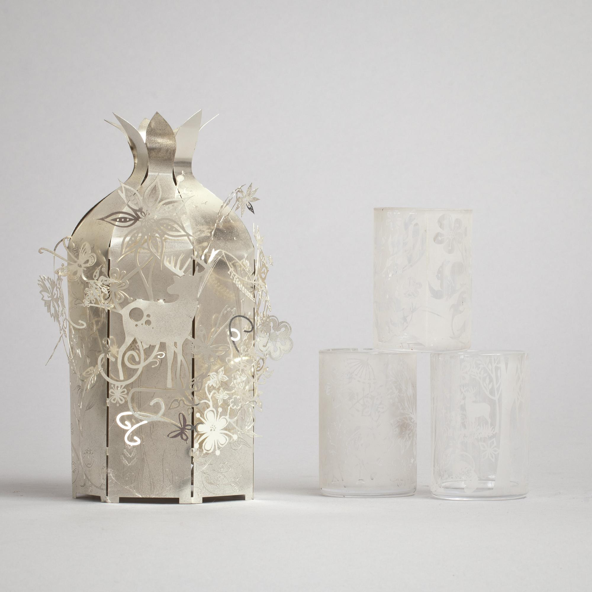 TAKARMATUR, "Shadow Light" samt LJUSHÅLLARE, 4 st, Tord Boontje. 2000-tal.