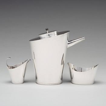 KARL WOJTECH, a three pcs coffee service, Stockholm 1930's.