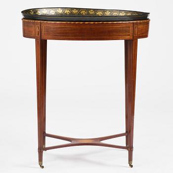 A late gustavian mahogny trey table, late 18th century.