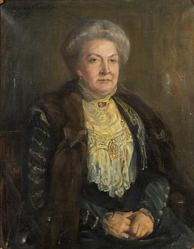 Hildegard Thorell, portrait of Edla Nobel (1848-1921), signed and dated 1909.