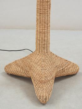 A rare Michael Sodeau canework floor lamp, ca 1997.