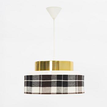 A brass and textile ceiling light. Luxus, Vittsjö.