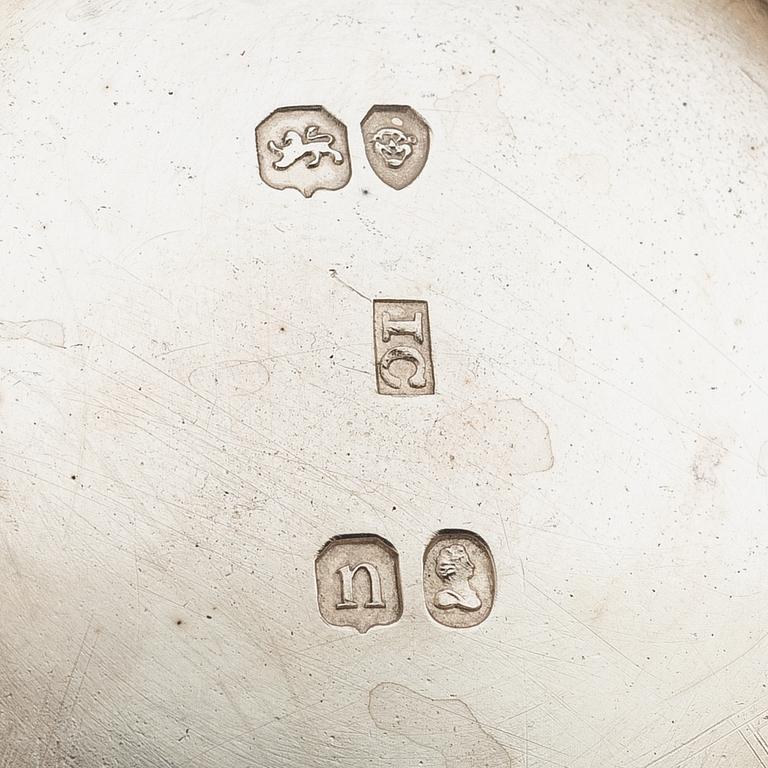 Kaffe- och teservis, 4 delar, silver, London, England 1828-29, Joseph Craddock resp Josiah Barnett.